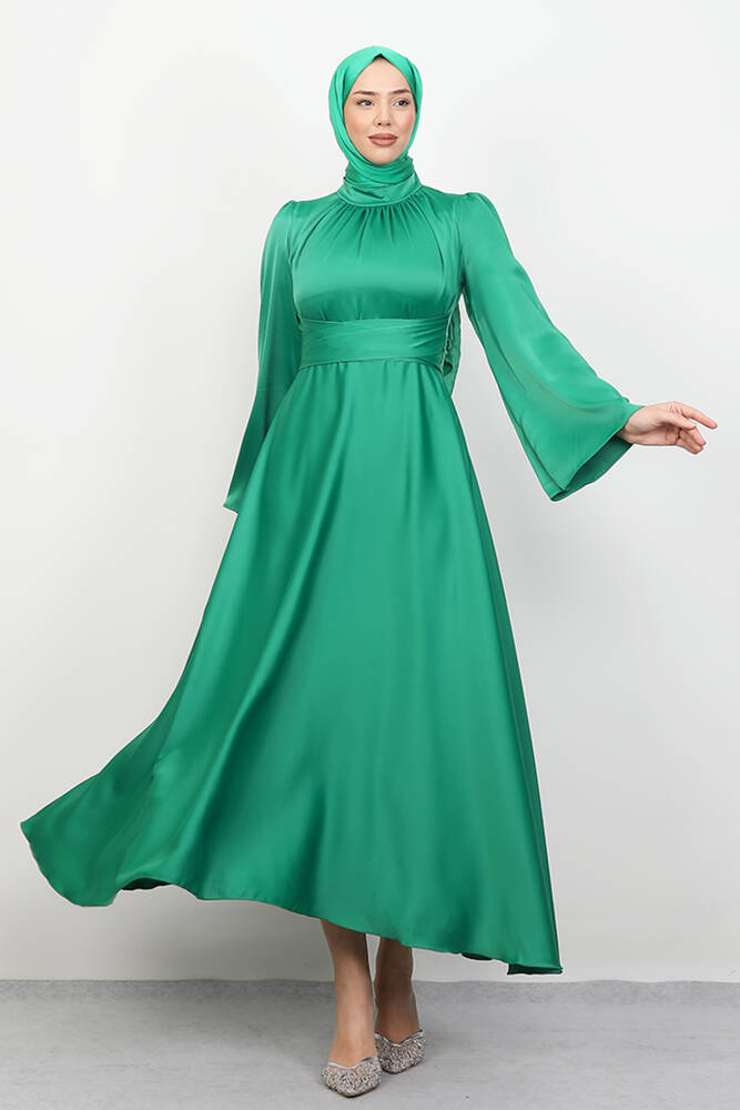 Nazlı Tesettür Elbise Yeşil 
