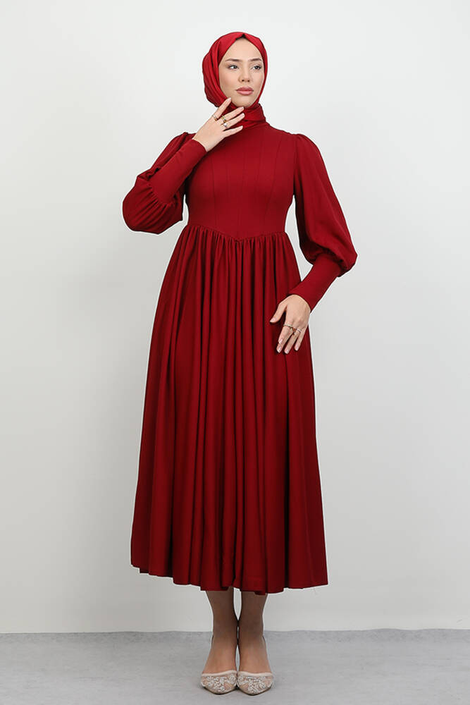 Oliva Prenses Elbise Bordo - LAMİAGİYİM