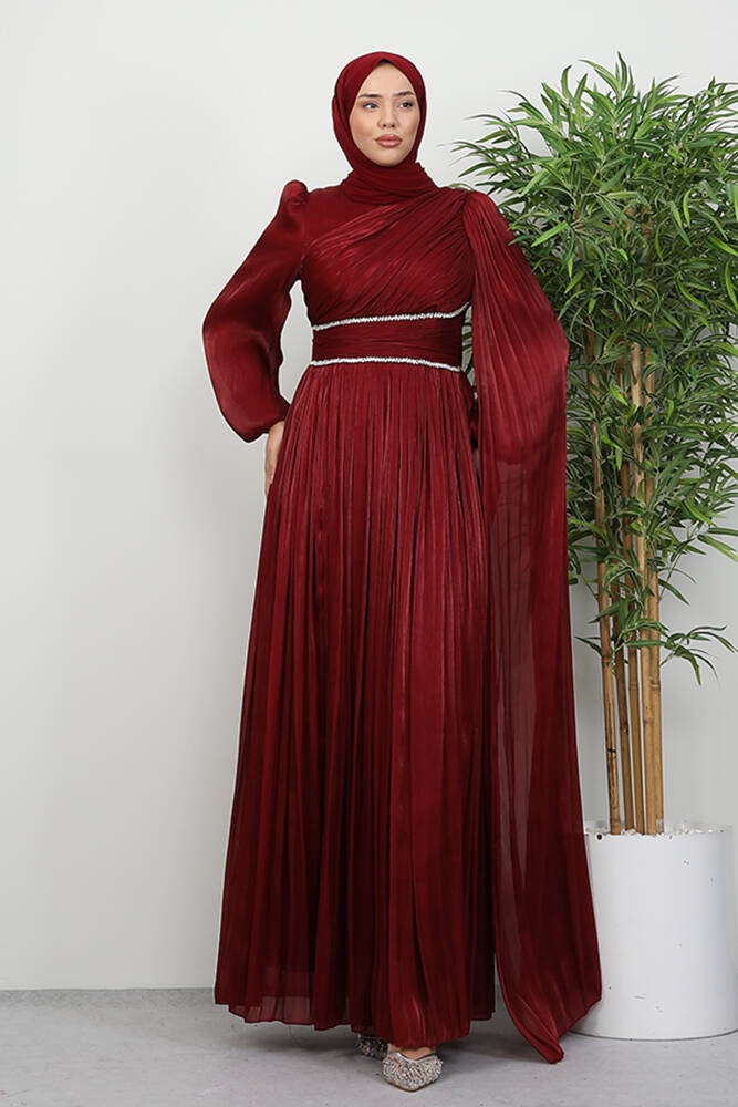 Paris Abiye Bordo - LAMİAGİYİM