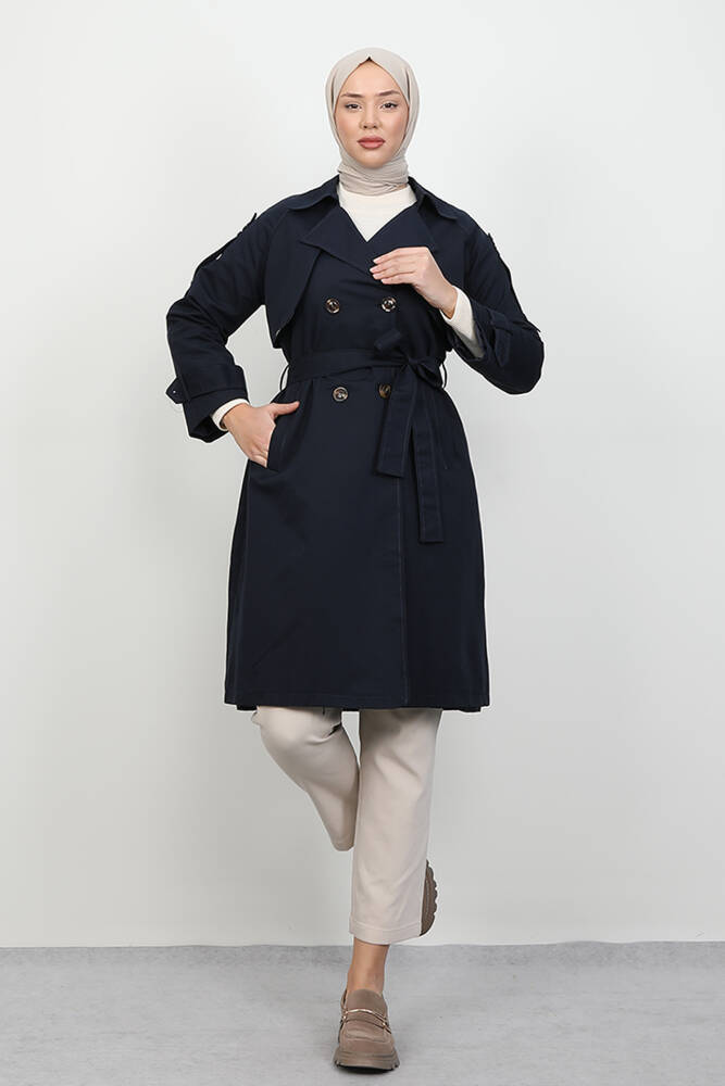 Rowan Trençkot Lacivert - LAMİAGİYİM