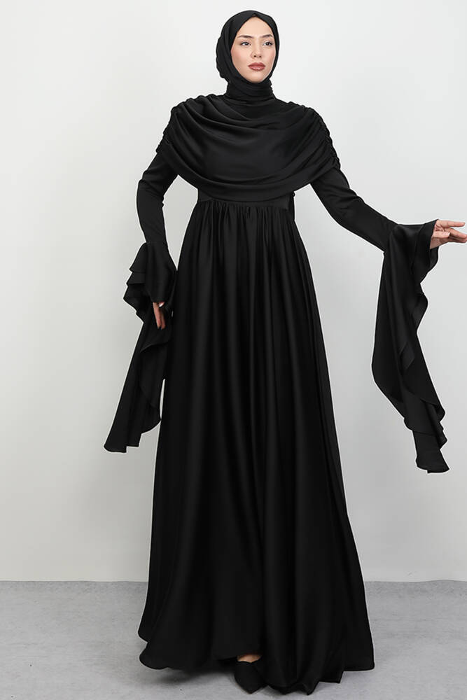 Rozalin Saten Abiye Siyah 