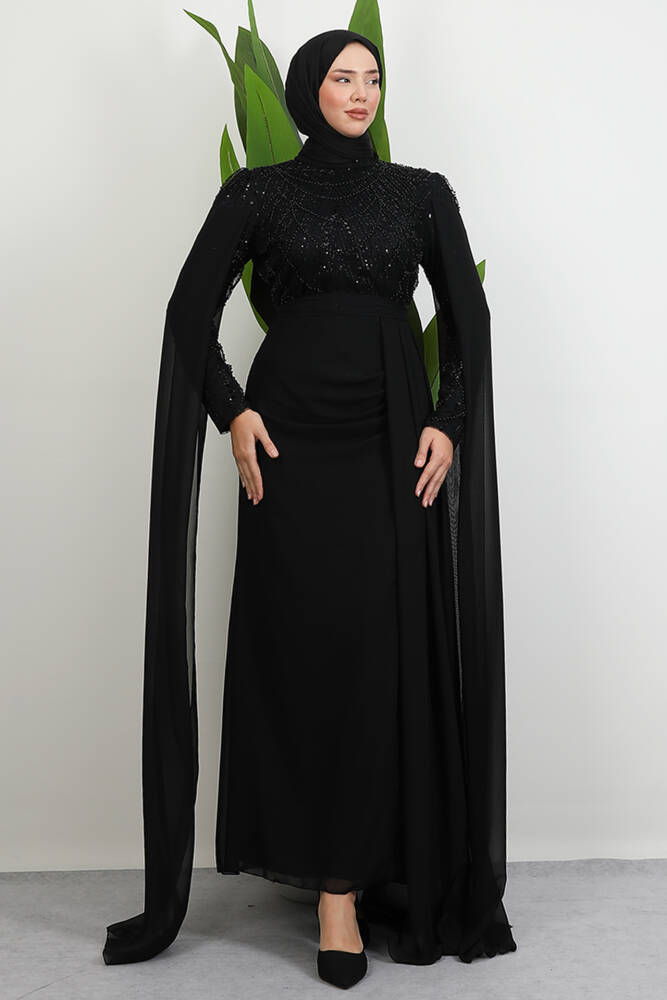 Serena Tesettür Elbise Siyah - LAMİAGİYİM