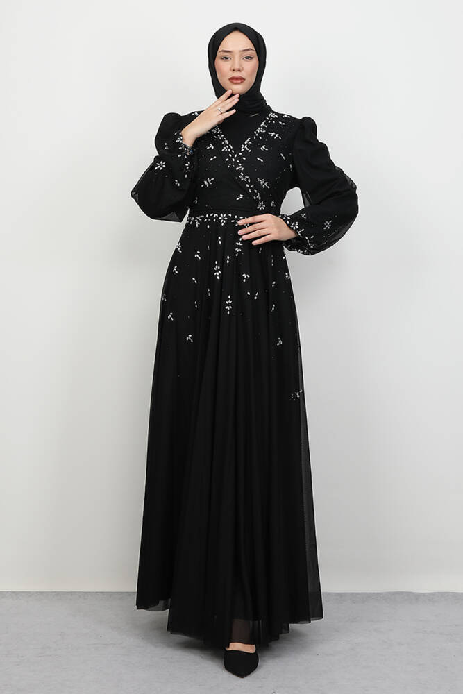 Şirin Tül Abiye Siyah 