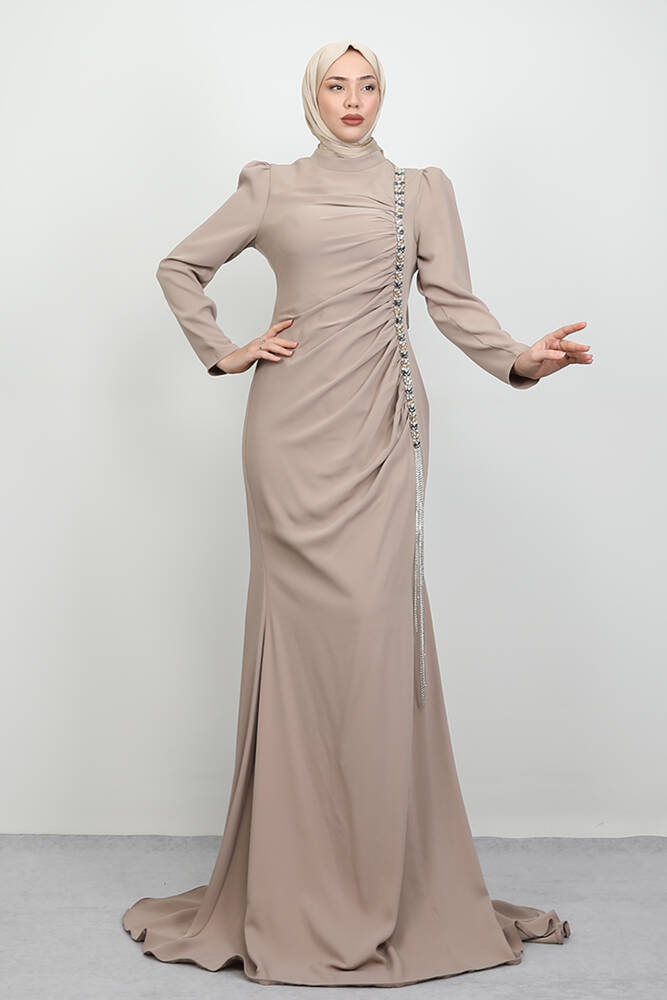 Su Yolu Buzy Abiye Vizon - LAMİAGİYİM