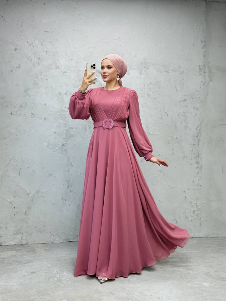 Tuğba Şifon Elbise Pembe 