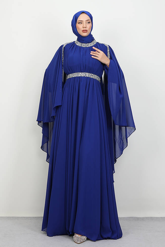 Tutku Şifon Abiye Gece Mavi - LAMİAGİYİM