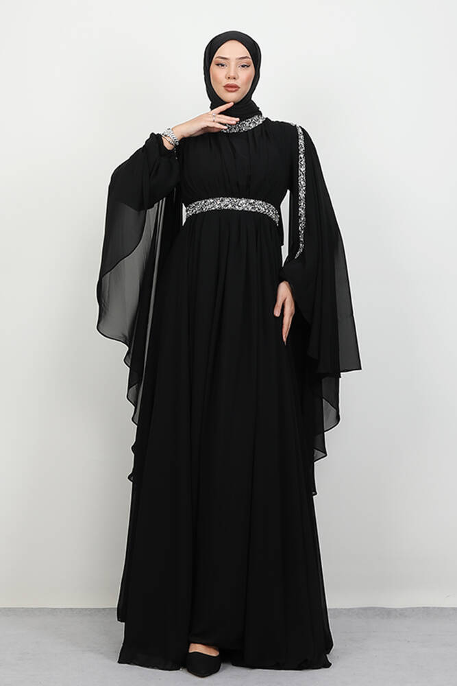 Tutku Şifon Abiye Siyah - LAMİAGİYİM