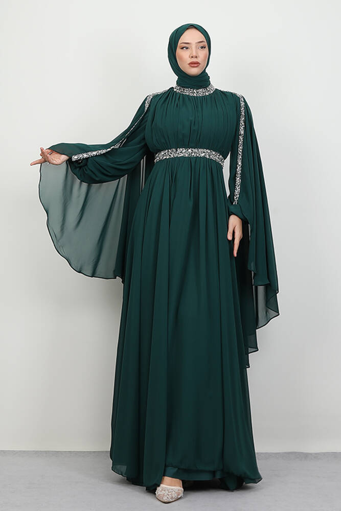 Tutku Şifon Abiye Zümrüt - LAMİAGİYİM