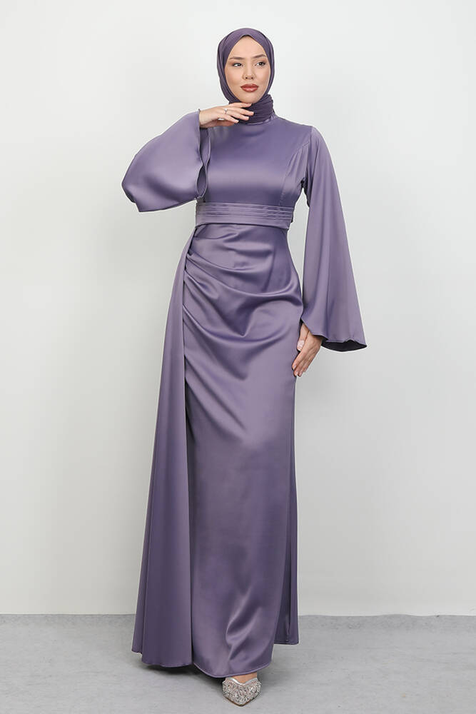 Yasemin Saten Abiye Açık Lila - LAMİAGİYİM
