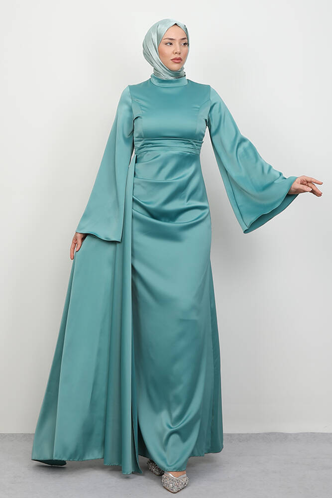 Yasemin Saten Abiye Açık Mint 