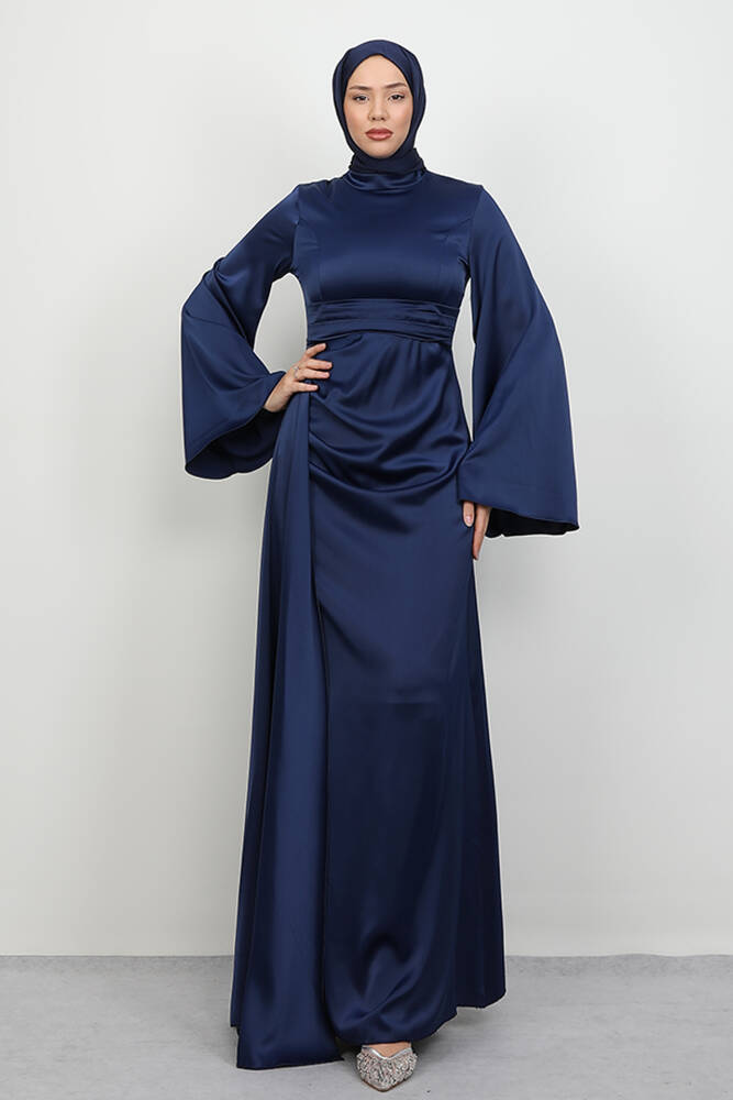 Yasemin Saten Abiye Lacivert - LAMİAGİYİM