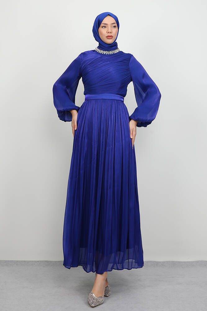 Zeliş Taşlı Abiye Gece Mavi - LAMİAGİYİM