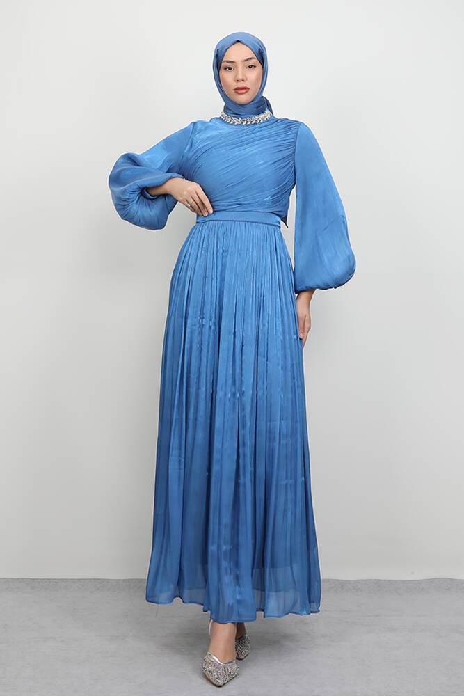 Zeliş Taşlı Abiye İndigo - LAMİAGİYİM