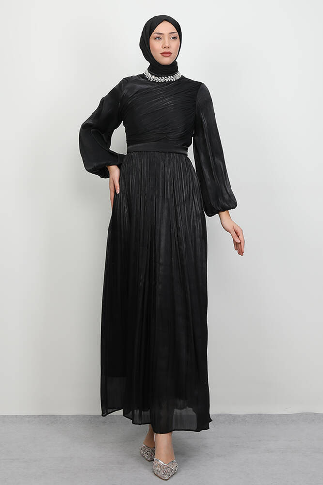 Zeliş Taşlı Abiye Siyah - LAMİAGİYİM